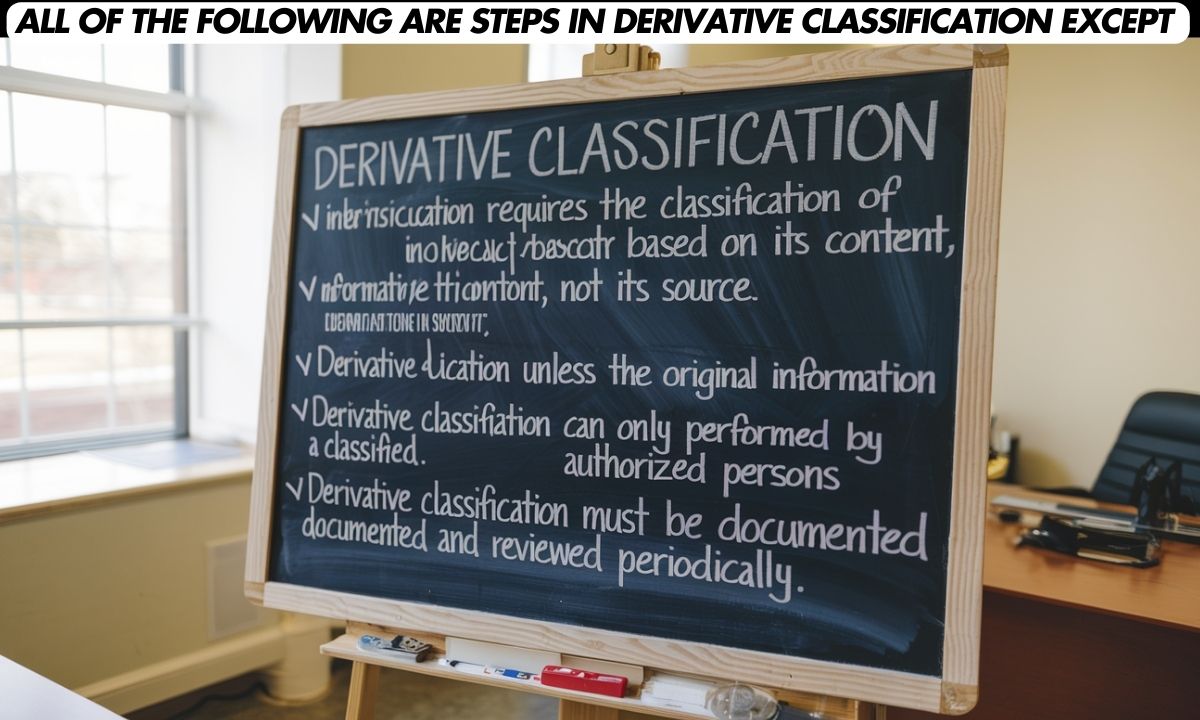 All Of The Following Are Steps In Derivative Classification Except